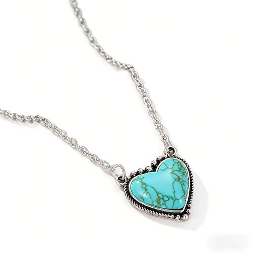 Herzkette damen türkis - herzkette, 💙
