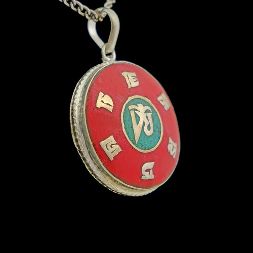 Amulett anhänger rund türkis - amulett,
