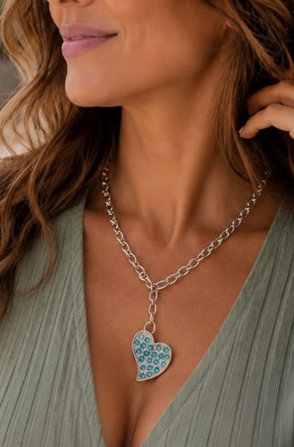 Statement kette silber türkis - statement,