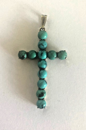 Kreuz mit türkis 935er - in,
