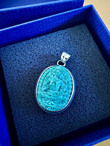 Türkisanhänger oval graviert